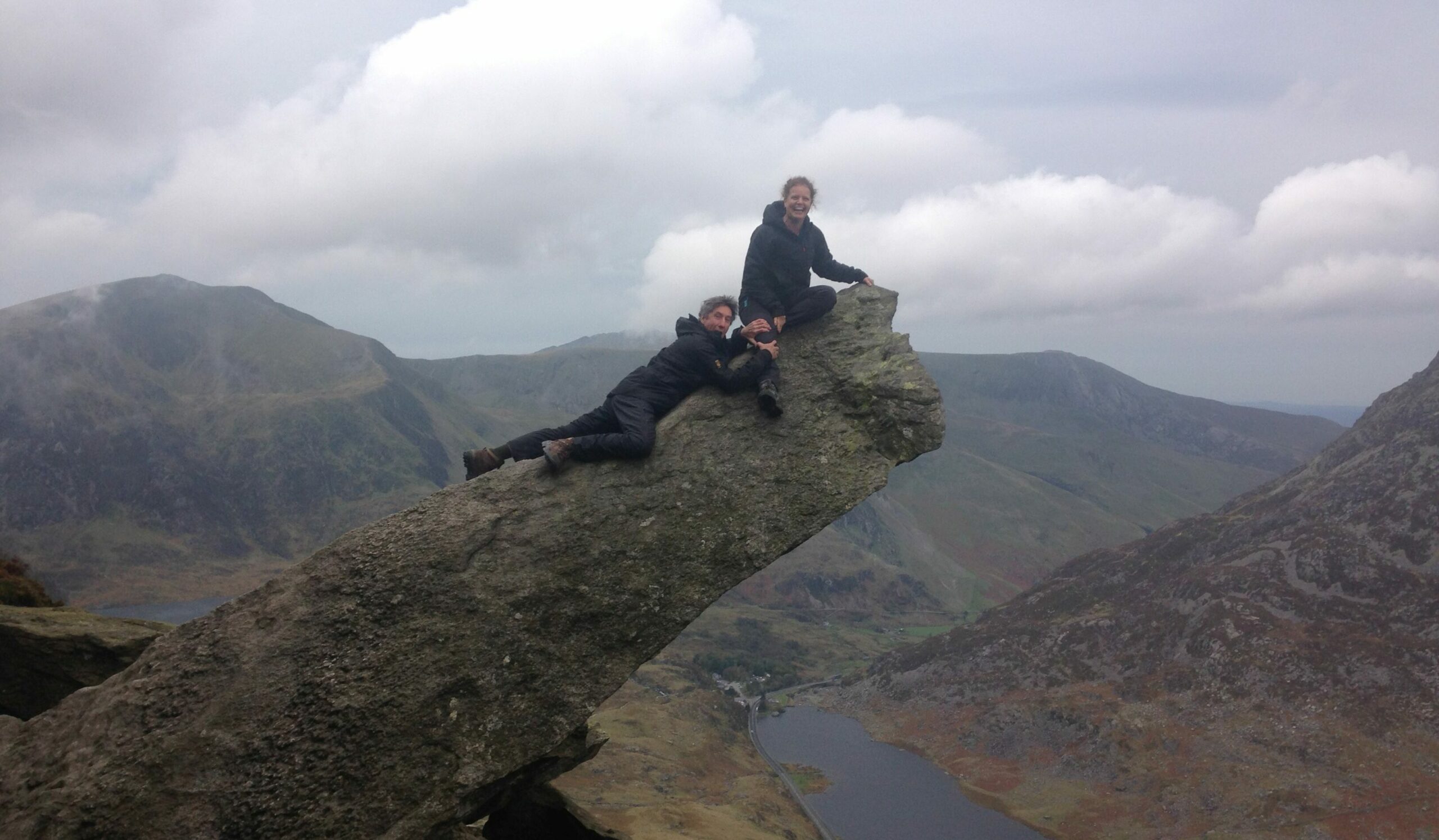 Carol and Neil on the Canon, Snowdonia